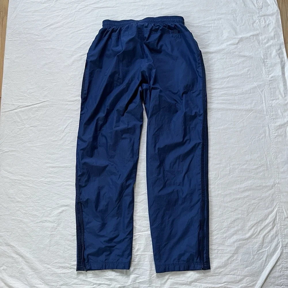 Y2K Adidas Striped Track Pants Windbreaker Size Large Men's Blue 3 Stripe